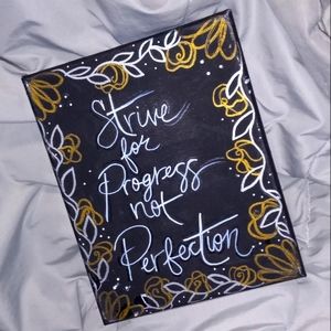 Strive for progress not perfection wall art